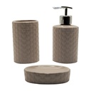 SET SALLE DE BAIN CERAMIQUE 3 PIECES MIX BLANC / MARRON