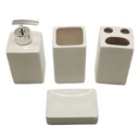SET SALLE DE BAIN CERAMIQUE 4 PIECES MIX BLANC / NOIR