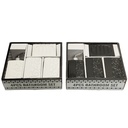 SET SALLE DE BAIN CERAMIQUE 4 PIECES MIX BLANC / NOIR