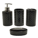 SET SALLE DE BAIN CERAMIQUE 4 PIECES MIX BLANC / NOIR