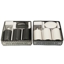 SET SALLE DE BAIN CERAMIQUE 4 PIECES MIX BLANC / NOIR