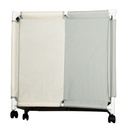 PANIER A LINGE AVEC ROULETTE 2 COMPARTIMENTS 61X35X65 CM