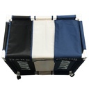 PANIER A LINGE AVEC ROULETTE 3 COMPARTIMENTS 61X35X65 CM