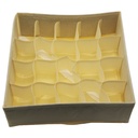 RANGEMENT VETEMENTS 32X32X10 CM MIX GRIS / BEIGE