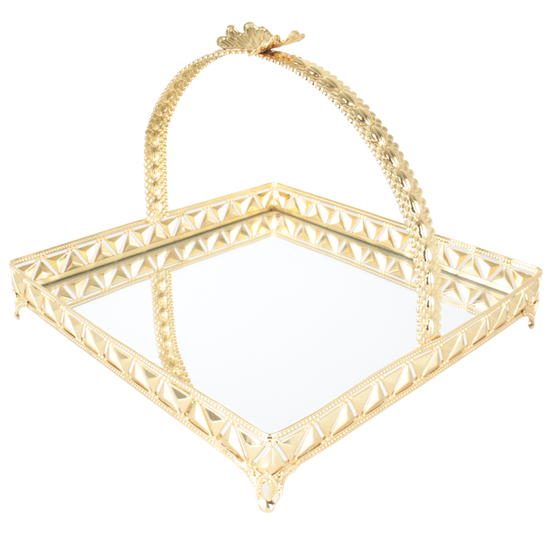 PANIER DECO METAL CARRE 24X24X12 CM MODELE OR