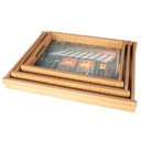 SET 3 PLATEAUX BOIS 29X20 CM / 33X23 CM / 37X27 CM 