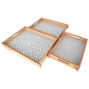 SET 3 PLATEAUX BOIS 29X20 CM / 33X23 CM / 37X27 CM 