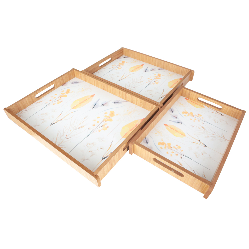 SET 3 PLATEAUX BOIS 29X20 CM / 33X23 CM / 37X27 CM 