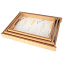 SET 3 PLATEAUX BOIS 29X20 CM / 33X23 CM / 37X27 CM 