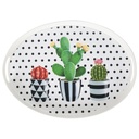 PLATEAU DECO PLASTIQUE OVAL 41X31X4 CM COULEUR BLANC DESIGN MIX