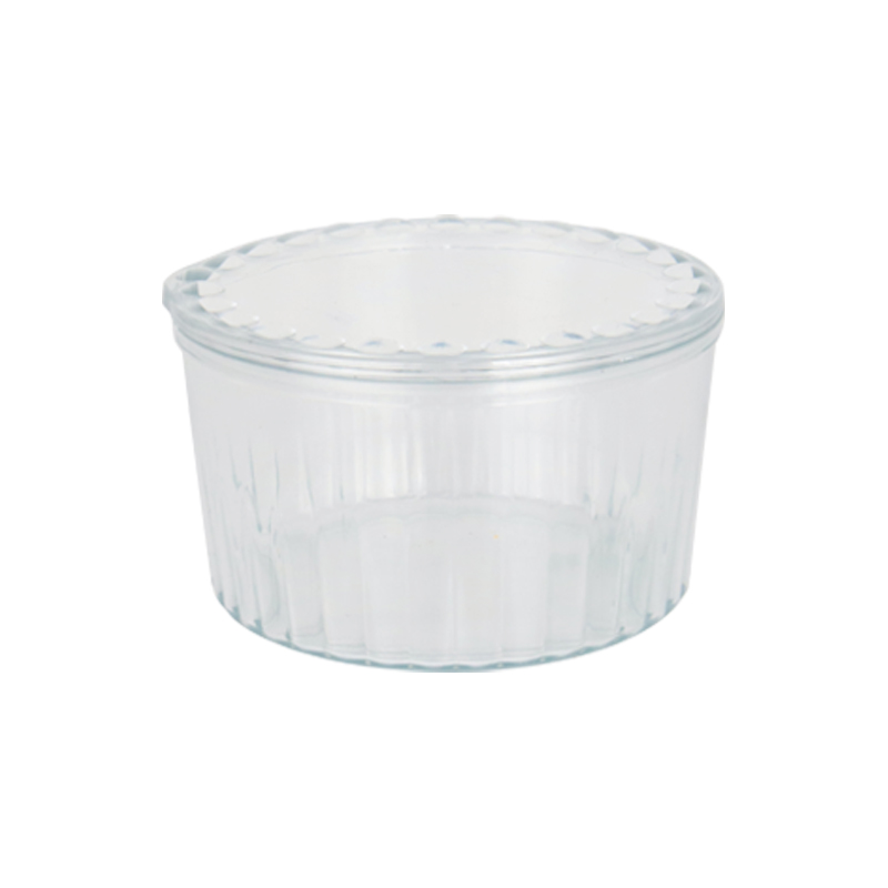 POT EN CRYSTAL PLASTIQUE TRANSPARENT AVEC COUVERCLE 9,5 X 5,5 CM MIX MAT/TRANSPARENT/OR