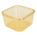 POT EN CRYSTAL PLASTIQUE TRANSPARENT AVEC COUVERCLE 9,5 X 5,5 CM MIX MAT/TRANSPARENT/OR