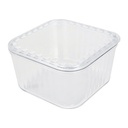 POT EN CRYSTAL PLASTIQUE TRANSPARENT AVEC COUVERCLE 9,5 X 5,5 CM MIX MAT/TRANSPARENT/OR