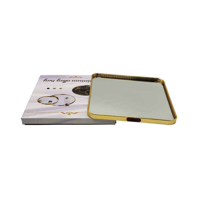 PLATEAU DECO METAL 25X25 CM MODELE OR
