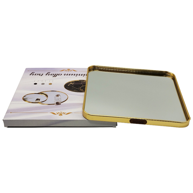 PLATEAU DECO METAL 35X35 CM MODELE OR