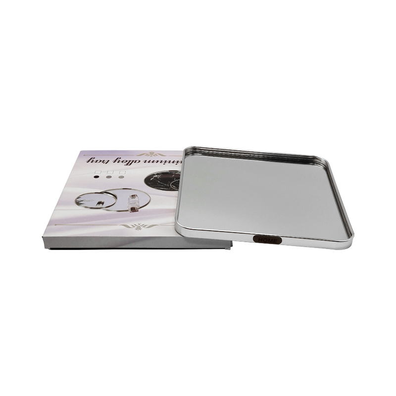 PLATEAU DECO METAL 20X20 CM MODELE ARGENT