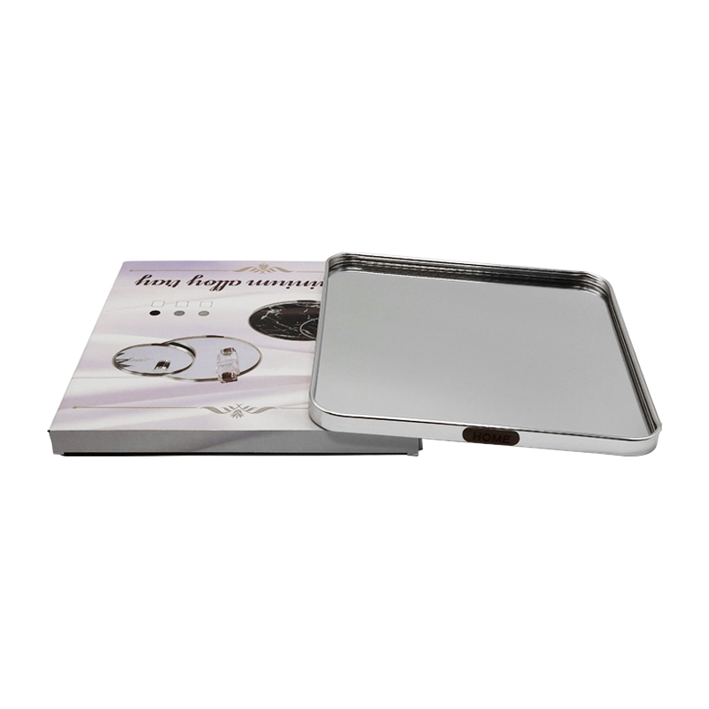 PLATEAU DECO METAL 25X25 CM MODELE ARGENT