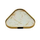 PLATEAU DECO METAL 20X20 CM MODELE OR DESIGN MIX MARBRE BLANC/NOIR