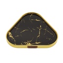 PLATEAU DECO METAL 25X25 CM MODELE OR DESIGN MIX MARBRE BLANC/NOIR