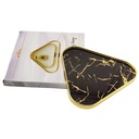 PLATEAU DECO METAL 29X29 CM MODELE OR DESIGN MIX MARBRE BLANC/NOIR