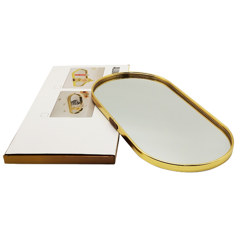 PLATEAU DECO METAL 40X20 CM MODELE OR