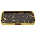 PLATEAU DECO METAL 35X15 CM MODELE OR DESIGN MIX MARBRE BLANC/NOIR
