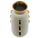 VASE CERAMIQUE 13X28 CM COULEUR BLANC OR