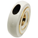VASE CERAMIQUE 26X9X25 CM COULEUR BLANC OR