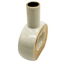 VASE CERAMIQUE 18X7,5X25 CM COULEUR BLANC OR