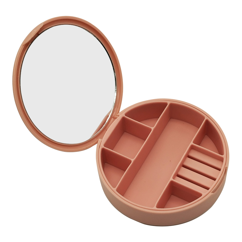BOITE A BJOUX PLASTIQUE 10X10X3 CM MIX BEIGE / GRIS / BLANC
