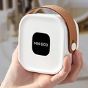 BOITE A BIJOUX 9X9X4 CM PLASTIQUE+SILICONE+SIMILI CUIR MIX MAUVE / BEIGE / BLANC