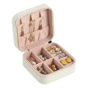 BOITE A BIJOUX 9X9X4 CM SIMILI CUIR MIX MAUVE / NOIR / BLANC