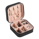BOITE A BIJOUX 9X9X4 CM SIMILI CUIR MIX MAUVE / NOIR / BLANC
