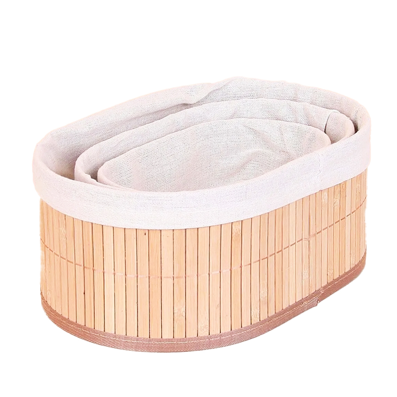 SET 3 PANIERS OVAL EN BAMBOO 48/28/60 CM 