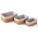 SET 3 PANIERS RECTANGULAIRE EN BAMBOO 28x18x12 cm / 24x15x10 cm / 20x10x8 cm 