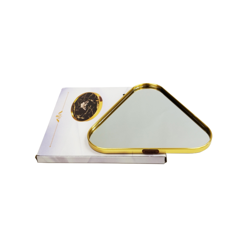 PLATEAU DECO METAL "HOME"  20X20 CM MODELE OR