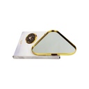 PLATEAU DECO METAL "HOME"  20X20 CM MODELE OR