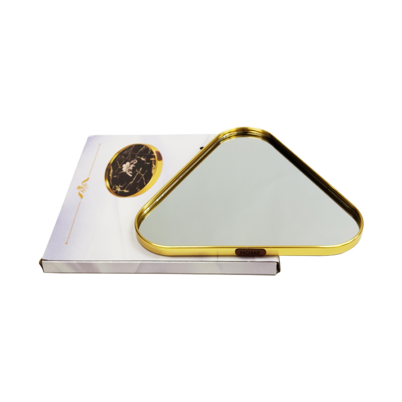 PLATEAU DECO METAL "HOME"  25X25 CM MODELE OR