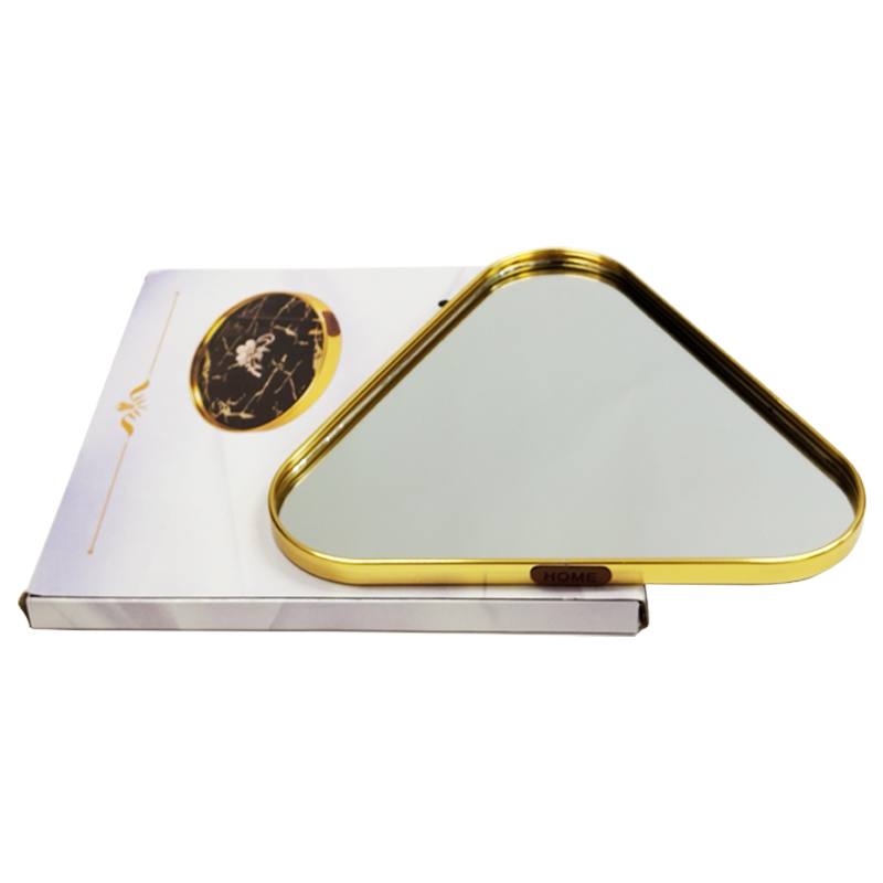 PLATEAU DECO METAL "HOME"  29X29 CM MODELE OR