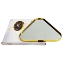 PLATEAU DECO METAL "HOME"  29X29 CM MODELE OR
