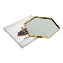 PLATEAU DECO METAL "HOME"  25X25 CM MODELE OR