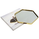 PLATEAU DECO METAL "HOME"  28X28 CM MODELE OR