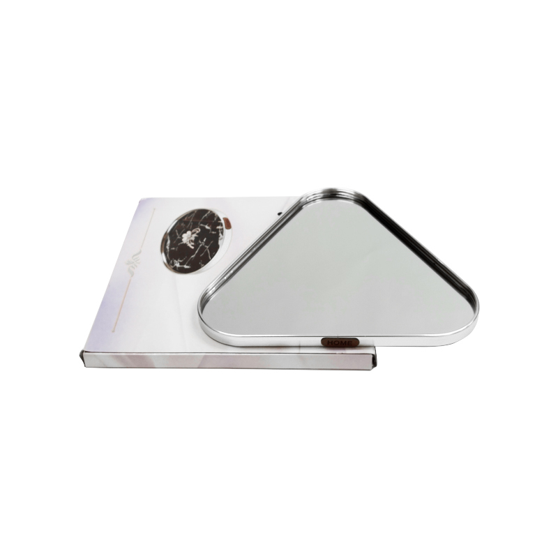PLATEAU DECO METAL "HOME"  20X20 CM MODELE ARGENT