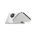 PLATEAU DECO METAL "HOME"  20X20 CM MODELE ARGENT