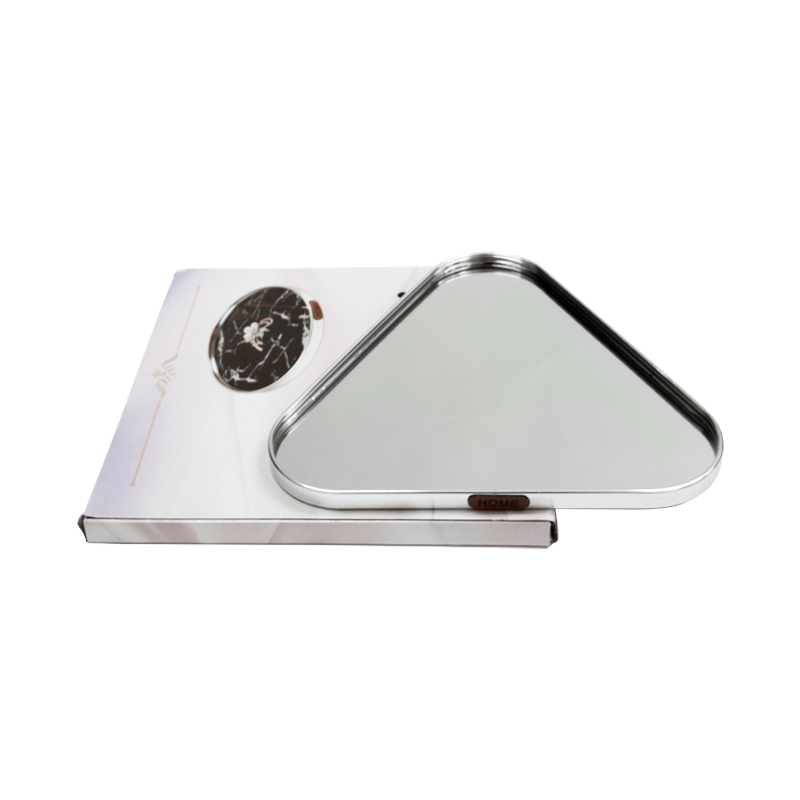 PLATEAU DECO METAL "HOME"  25X25 CM MODELE ARGENT