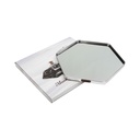 PLATEAU DECO METAL "HOME"  20X20 CM MODELE ARGENT