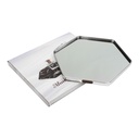 PLATEAU DECO METAL "HOME"  25X25 CM MODELE ARGENT