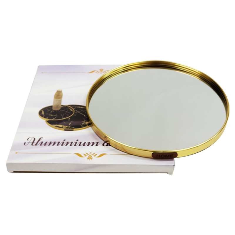PLATEAU DECO METAL "HOME"  29 CM MODELE OR