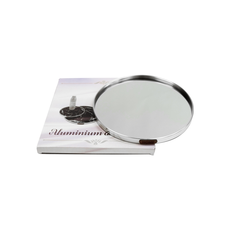 PLATEAU DECO METAL "HOME"  20 CM MODELE ARGENT