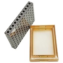 SET 2 PLATEAU DECO MDF + VERRE 40X28 CM &amp; 32X33 CM MODELE OR